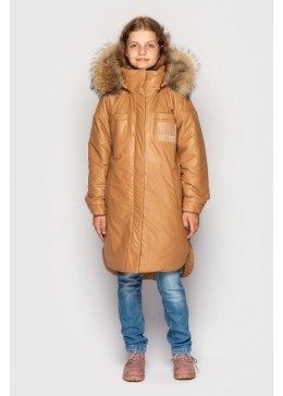 Cvetkov коричневое зимнее пальто для девочки Николь 3